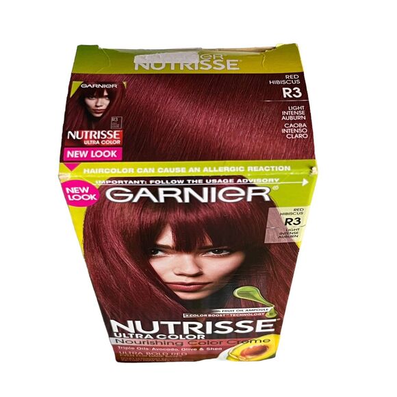 Garnier Nutrisse Color Creme R3 Ultra Bold Red Hibiscus Light Auburn Permanent - Picture 6 of 8